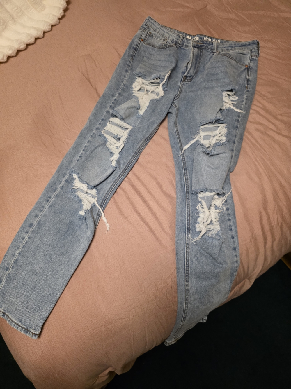 Women’s Light Blue Ripped Boyfriend Jeans